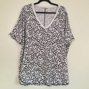 white birch Black and White Spotted Top, Size XL